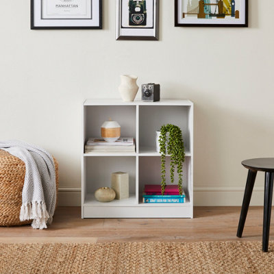 4 Cube Storage Bookcase Unit in White