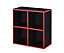 4 Cube Storage Bookcase Unit with Red Detail