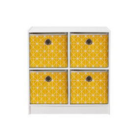4 Cube Storage Unit with 4 x Geometric storage boxes