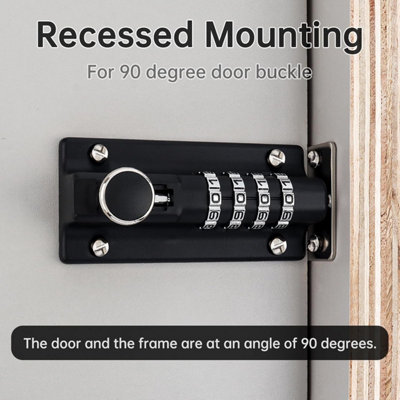 90 Degree Barn Door Lock - Keyless Combination Heavy Duty Security Lock