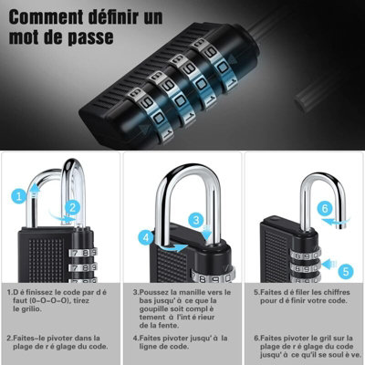 4 Digit Combination Lock Number Code Lock for Gym School Gate Shed ...