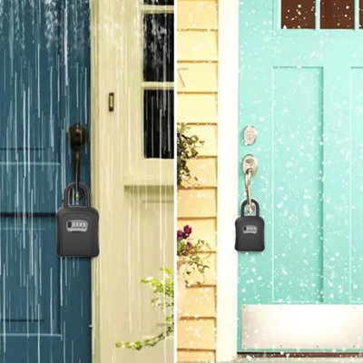 4-Digit Combination Wall Mounted Outdoor House Key Safe, Weatherproof ...