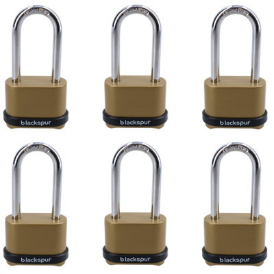 4 Digit Long Hardened Shackle Combination Padlock Security Lock Secure 6pk