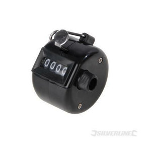 4 Digit Tally Click Counter Manual Hand Held Mechanical Black