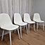4 Dining Chairs white Chairs Stitched Leather Chairs, Living  Kitchen Room Chairs
