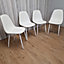 4 Dining Chairs white Chairs Stitched Leather Chairs, Living  Kitchen Room Chairs