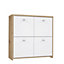 4 Door Sonoma Oak Matt White Storage Cabinet
