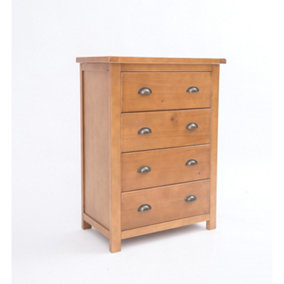 4 Drawer Chest of Drawers - H94 W70 D40cm - Brass Cup