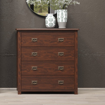 4 drawer chest, rich dark brown lacquer finish