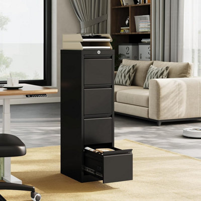 4 Drawer File Cabinet Metal Lockable Filing Storage Cabinets for Home ...
