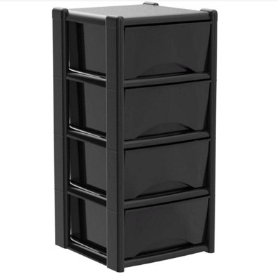 Black plastic outlet drawers