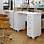 4 Drawer Manicure Station Nail Table Salon Nail Desk with Dust Collector and Wrist Cushion