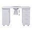 4 Drawer Manicure Station Nail Table Salon Nail Desk with Dust Collector and Wrist Cushion