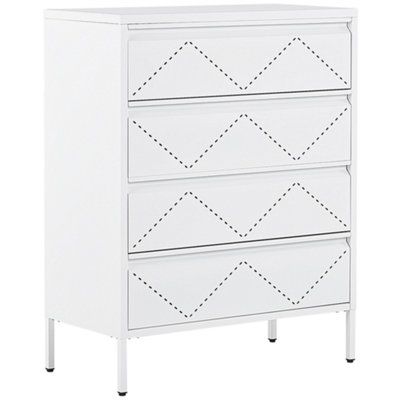 4 Drawer Metal Chest White MATANA