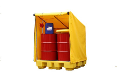 4 Drum Spill Pallet with Framed Cover