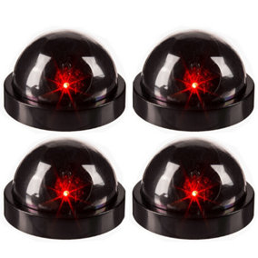 4 Fake Dummy Cctv Dome Security Camera Flashing Led Indoor Outdoor Warning Sign