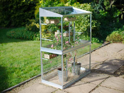 4 Feet Growhouse - Aluminium/Glass - L121 x W65 x H149 cm - Cotswold Green