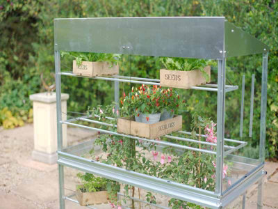 4 Feet Growhouse - Aluminium/Glass - L121 x W65 x H149 cm - Cotswold Green - 6