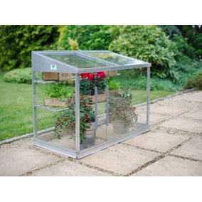 4 Feet Half Growhouse - Aluminium/Glass - L121 x W65 x H76 cm - Without Coating