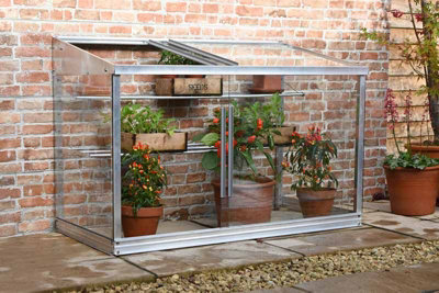 4 Feet Half Wall Frame/Growhouse - Glass - L121 x W63 x H76 cm - Cotswold Green