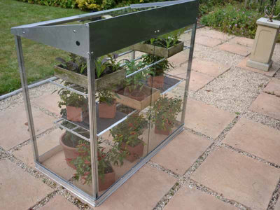 4 Feet Midi Growhouse - Aluminium/Glass - L121 x W65 x H117 cm - Cotswold Green - 5