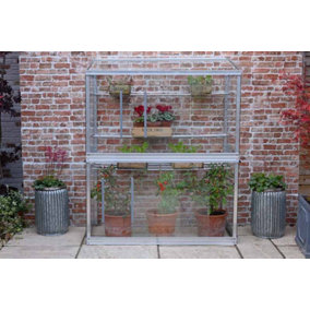 4 Feet Wall Frame/Growhouse - Aluminium/Glass - L121 x W63 x H149 cm - Cotswold Green