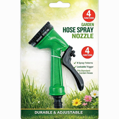 4 Function Garden Hose Spray Gun Sprayer Chrome Water Pipe Fitting ...