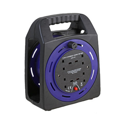 4 Gang Empty Cable Handbag Reel, Easy Carry Storage Stand Tidy, for up to 15m Lead
