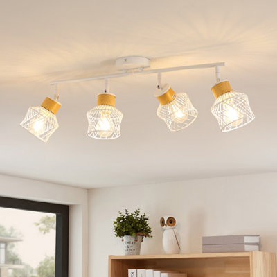 4 Head Adjustable Iron Ceiling Light, 73cm Rotatable Spotlights with ...