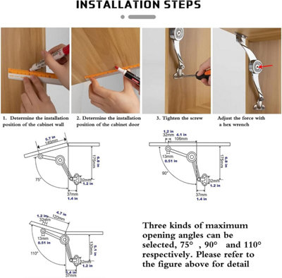 Heavy Duty Hydraulic Lift Mechanism For Coffee Tables - Spring Hinge Lifting Frame Hardware With Gas Strut, Easy Adjust Furniture Topper
