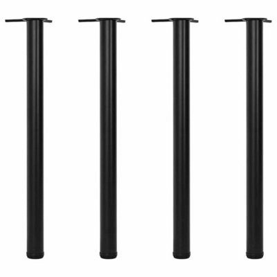 4 Height Adjustable Table Legs Black 870 mm