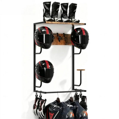 4 Hooks Wall Helmet Rack Heavy Duty Motorcycle