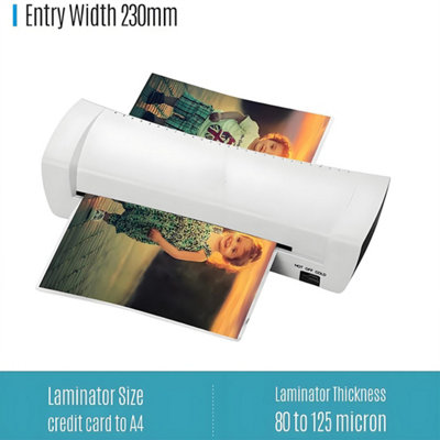 A4 Laminator Machine With 50 Pouches - 5 Mode Hot/Cold Laminator With Auto Shut-off