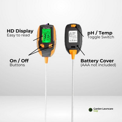 4-in-1 Digital Soil Moisture Meter for Lawns and Plants with PH/Temperature/Moisture/Light - 3