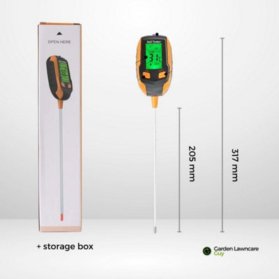 4-in-1 Digital Soil Moisture Meter for Lawns and Plants with PH/Temperature/Moisture/Light - 4