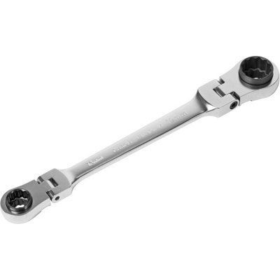 4-in-1 Double Ended Reversible Ratchet Ring Spanner Hardened Steel Metric Wrench