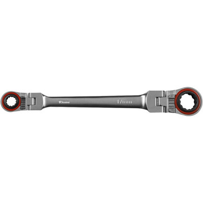 4-in-1 Double Ended Reversible Ratchet Ring Spanner Hardened Steel Metric Wrench