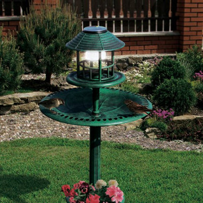 4-in-1 Eco-Friendly Solar Bird Hotel in Green - Perfect Outdoor Sanctuary for Birds