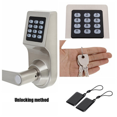 4-in-1 Electronic Door Lock: Secure Entry with Password, RF Card, Remote Control & Key