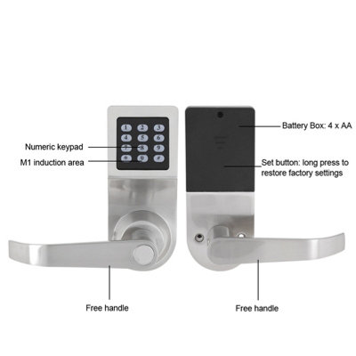 4-in-1 Electronic Door Lock: Secure Entry with Password, RF Card, Remote Control & Key