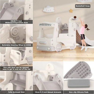 4 in 1 Home Multi Functional with Bus Kid Slide Set Play Set W 1960 x D 530 x H 750 mm - 4