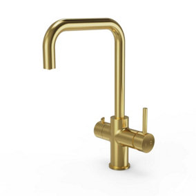 4-In-1 Hot Water Kitchen Tap With Tank & Filter, Brushed Brass - SIA HWT4BR