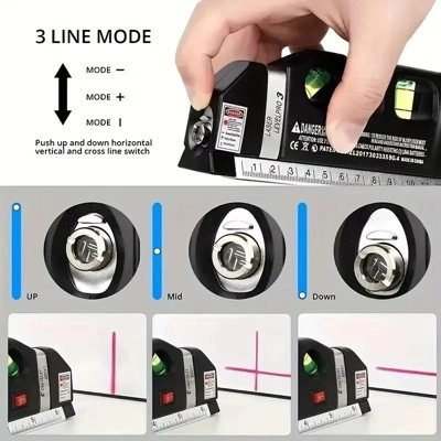4-in-1 Multifunction Laser Level with Tripod & Rotating Measuring Ruler