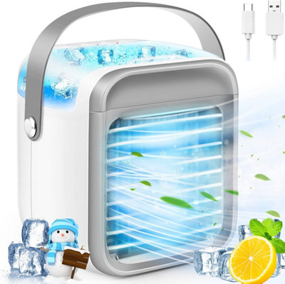 4-in-1 Portable Air Conditioner, 3 Wind Speeds, 7 LEDs, Ideal for Home ...