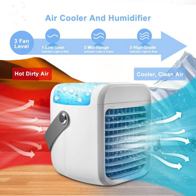 4-in-1 Portable Air Conditioner, 3 Wind Speeds, 7 LEDs, Ideal for Home ...