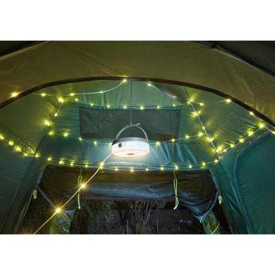 4 in 1 Portable Solar or USB Powered Hanging Gazebo Light with Retractable 100 LED String Lighting & Powerbank Function - 100lm