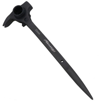 4 in 1 Scaffold Spanner Ratchet Podger Bi-Hex 17 & 21mm Claw Hammer Pry Bar