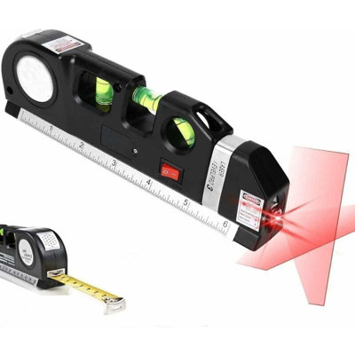 4 in 1 Spirit Level with Cross Tape Small and Battery 45 degree ...