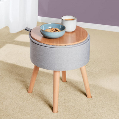 4-in-1 Storage Stool - Footrest, Side table, Seat and Store
