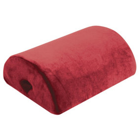 4-in-1 Support Cushion - Use as Footstool or Armrest - Red Microfibre Cover